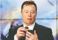  ?? JOE SKIPPER / REUTERS FILES ?? Tesla's Elon Musk recently said that Bitcoin was “on the verge” of being more widely accepted among investors.