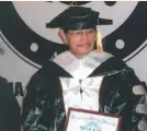  ??  ?? DEGREE. Dr. Warfe Engracia receiving his Doctorate degree.