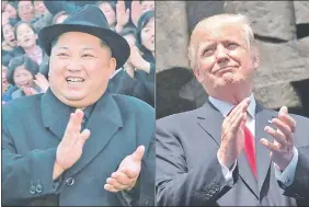  ??  ?? El dictador de Corea del Norte, Kim Jong-un (i), y el presidente de Estados Unidos, Donald Trump. (AFP)