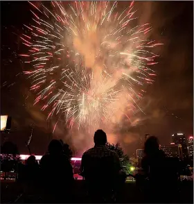 ?? Democrat-Gazette file photo ?? Fireworks splash the sky at Riverfest 2015 in Little Rock. This year’s Riverfest will be June 3-5.