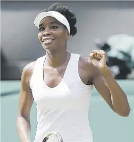  ?? Picture: AFP ?? ON THE MARCH. Venus Williams reacts after beating Croatia’s Ana Konjuh 6-3, 6-2 to reach the quarterfin­als yesterday.