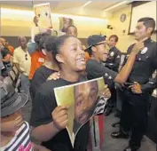  ?? Mark Boster Los Angeles Times ?? PROTESTERS speak out at a Police Commission meeting in 2015, a year after Ezell Ford was killed.