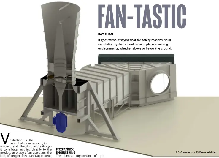  ?? ?? A CAD model of a 2300mm axial fan.