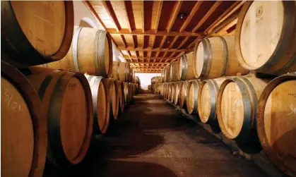  ?? ?? Barrels of wine in a château in Sauternes. Several producing regions in France are struggling. Photograph: Nicolas Tucat/AFP