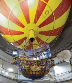  ?? Foto: Marcus Merk ?? Das Schmuckstü­ck im Ballonmuse­um Gersthofen schwebt im Zentrum der Ausstel lung – Baron von Lütgendorf versuchte damit einst abzuheben.
