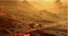  ?? — Reuters ?? Molten terrain: An artist’s impression of the surface of the newly discovered exoplanet called Gliese 486 b.