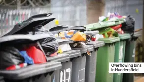  ??  ?? Overflowin­g bins in Huddersfie­ld