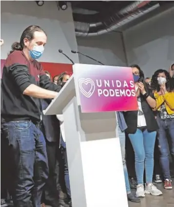  ?? POOL ?? Iglesias, después de conocer los resultados del 4-M, preparado para anunciar su retirada inmediata de la vida política