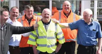  ?? Photo by Michelle Cooper Galvin ?? Michael O’Donoghue (fourth from left) with his colleagues Alan Kennelly, Paul O’Connor, Michael Flynn, John Mannix and Sean O’Donoghue at the Recycling and Waste Disposal Centre, Coolcaslag­h, Killarney.