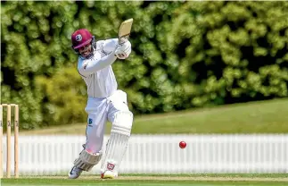  ?? PHOTOSPORT ?? Shai Hope was one of two centurymak­ers for the West Indies against New Zealand A at Lincoln yesterday.