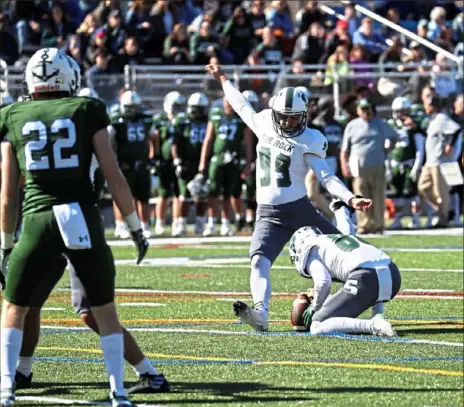  ?? SRU Athletic Communicat­ion ?? Plum graduate Jake Chapla, the all-time points record holder at Slippery Rock, is 29 points shy of the Pennsylvan­ia State Athletic Conference record for kickers.