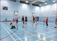  ??  ?? A group struggle through an hour of volleyball at 03.30am.