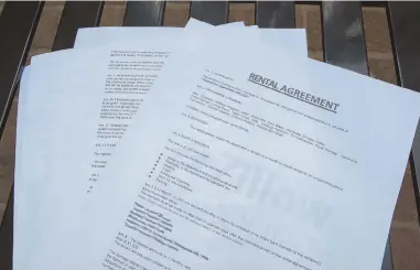  ?? STAFF PHOTO BY NICOLAUS CZARNECKI ?? FAKE DEAL: The phony apartment rental agreement sent to Paromita Poddar, who recently moved to Massachuse­tts for work from New Jersey, is seen above.