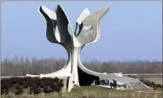  ??  ?? This March 16, 2004, file photo shows the monument for thousands of people killed in Jasenovac concentrat­ion camp 1941-45 in Croatia. Croatia’s president on Friday visited the site of the World War II concentrat­ion camp and honored its victims despite...