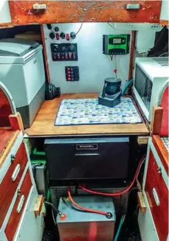  ??  ?? LEFT A cosy galley, but one fitted with a microwave and coffee machine – all benefits of the new system.