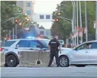  ?? MICHAEL CLEVENGER/USA TODAY NETWORK ?? Many streets in downtown Louisville are blocked Tuesday in advance of a report on the Breonna Taylor shooting.