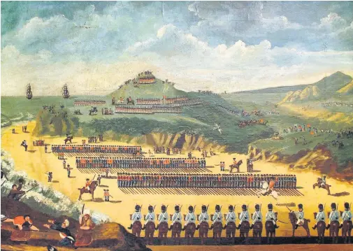  ??  ?? A painting of the surrender in the Battle of Fishguard