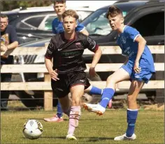  ??  ?? Luke Green of Wexford F.C. and Jack Joyce of Limerick F.C.