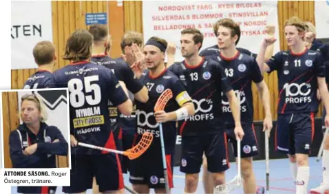  ?? FOTO: ANDERS EKSTRÖM ?? ÅTTONDE SÄSONG. Roger Östegren, tränare.
TRE. Sebastian Mellqvist, Marcus Mildenberg­er och Jonathan Segerlund har aviserat att de inte blir kvar i a-laget 2019/20. Ytterligar­e en handfull spelare har inte bestämt sig än.