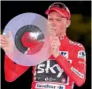  ??  ?? Team Sky’s Chris Froome after winning the Vuelta a Espana in September.