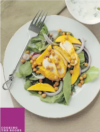  ?? GWENDOLYN RICHARDS/ CALGARY HERALD ?? Tandoori Chicken Salad with Crisp Chickpeas and Mango made from a recipe in The Salad Bowl by Nicola Graimes delivers an exotic mix of heat, sweet and crunch.