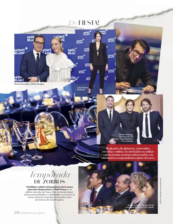  ??  ?? Nicolas Baretzki y Chloé Sevigny. Julia Restoin Roitfeld. Urbano Hidalgo, Director de GQ México, Diego Boneta y Cory Crespo. Rodeados de planetas, asteroides, estrellas y nubes, los invitados se embarcaron en una aventura interestel­ar con encuentros...