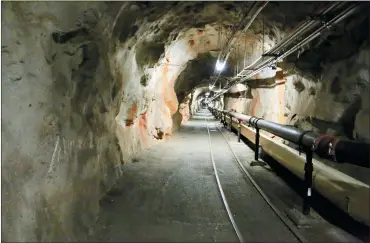  ?? U.S. NAVY VIA AP ?? This photo shows a tunnel inside the Red Hill Undergroun­d Fuel Storage Facility in Pearl Harbor, Hawaii, on Jan. 26, 2018. The state of Hawaii says a laboratory has detected petroleum product in a water sample from an elementary school near Pearl Harbor. The news comes amid heightened concerns that fuel from the massive Navy storage facility may contaminat­e Oahu’s water supply.