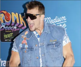  ?? MARK PETERMAN — THE ASSOCIATED PRESS ?? Former NFL star Rob Gronkowski arrives at Gronk Beach music festival on Saturday.