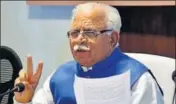  ?? HT PHOTO ?? Chief minister Manohar Lal Khattar addressing a press conference in Chandigarh on Friday.