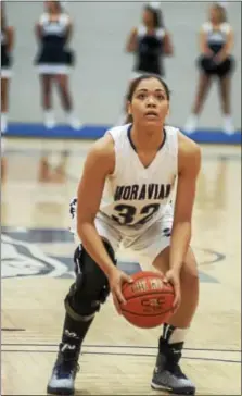  ?? PHOTO COURTESY OF MORAVIAN COLLEGE ?? Alexis Wright is second on the Moravian College career rebounding list and will try for the top spot this season.