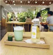  ??  ?? Innisfree Green Café extends its clean and natural philosophi­es to its decor and menu