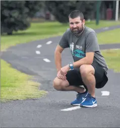  ??  ?? RUNNING FOR A CAUSE: Andrew Sostheim is preparing to join his mate Jordan Grooby, who is running from Melbourne to Adelaide in June to raise awareness and funds for beyond blue, for a few hundred kilometres on the Wimmera leg of his journey. Picture: PAUL CARRACHER