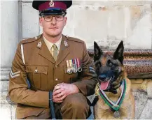  ?? Naomi Gabrielle / PDSA via Associated Press ?? Mali, an explosives-sniffing dog, is the latest recipient of the Dickin Medal. Britain’s highest award for animal bravery has gone to 32 pigeons, 32 dogs and four horses but only one cat.