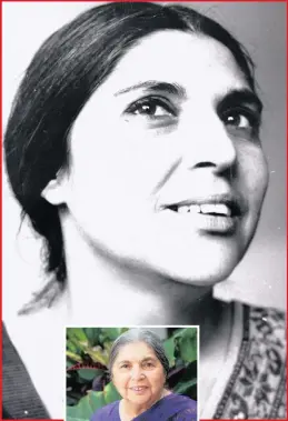  ??  ?? Activist Fatima Meer, pictured when she was younger and left, is to have a statue erected near Durban City Hall in her honour.