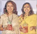  ??  ?? SIP IT: Revathi with Shonali Bose