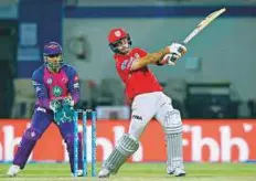  ?? Courtesy: IPL ?? Kings X1 Punjab’s Glenn Maxwell pulls a shot during their match against Rising Pune Supergiant yesterday.