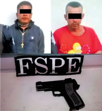  ??  ?? Los presuntos responsabl­es utilizaron una pistola de plástico, para amagar a su víctima.