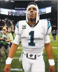  ?? BUTCH DILL — THE ASSOCIATED PRESS ?? Panthers quarterbac­k Cam Newton leaves the field after a playoff loss to the New Orleans Saints on Jan 7.