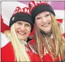  ?? PHOTO: EPA/FREDRIK VON ERICHSEN ?? Kaillie Humphries, left, and Heather Moyse of Canada celebrate after the fourth run of the Women’s bobsled competitio­n at the Sanki Sliding Center at the Sochi 2014 Olympic Games, Krasnaya Polyana, Russia, February 19, 2014.