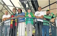  ?? Picture: FREDLIN ADRIAAN ?? REGGAE VIBES: Artists, from left, Mkhangeli MK Matiwane, Mzukisi Ncapayi, Nkenke Sank, Etienne Verster, Fezile Gumede and Mfundo Ngqwala look forward to the first Nelson Mandela Bay Reggae Festival next weekend