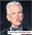  ??  ?? Event host Nicholas Owen