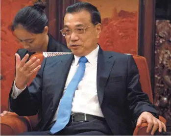  ?? MARK SCHIEFELBE­IN ASSOCIATED PRESS ?? Le premier ministre chinois, Li Keqiang, le 7 septembre