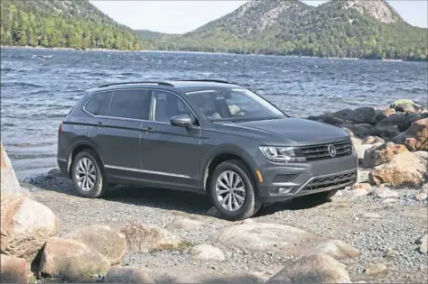  ??  ?? The 2018 Volkswagen Tiguan has grown up for the new year, with 10 more inches in length and an optional third row.