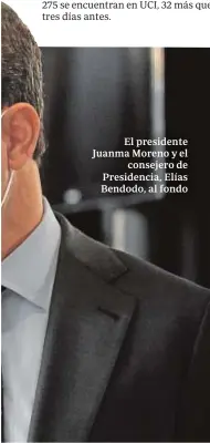  ?? ABC ?? El presidente Juanma Moreno y el
consejero de Presidenci­a, Elías Bendodo, al fondo