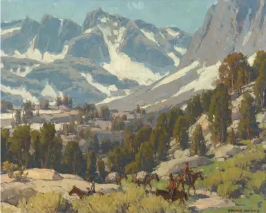  ??  ?? Edgar Payne (1883-1947), The Pack Train, Sierra Grande, oil on canvas, 31½ x 39½” Estimate: $100/150,000