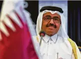  ?? RYAD KRAMDI / AFP/Getty Images ?? Mohammed bin Saleh al-Sada, Qatar's energy minister, was among leaders attending OPEC's Joint Ministeria­l Monitoring Committee meeting in Algiers.