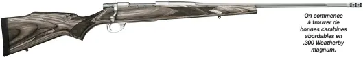  ??  ?? On commence
à trouver de bonnes carabines abordables en .300 Weatherby
magnum.