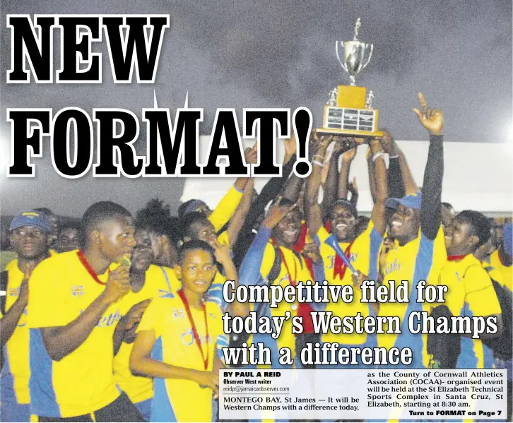  ?? (Photo: Paul Reid) ?? Members of the STETHS boys team celebrate after winning the boys’ section at last year’s COCAA Western Champs held at the STETHS Sports Complex in Santa Cruz.