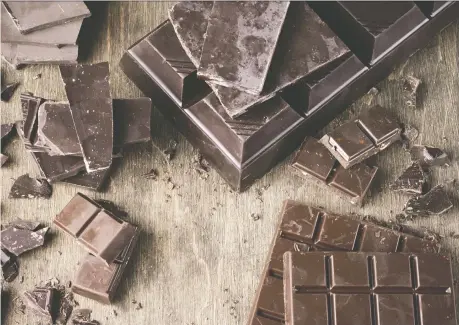  ?? GETTY IMAGES/ISTOCKPHOT­O ?? Some studies suggest that dark chocolate is healthy, even a superfood, in moderation, but that’s not quite the case.