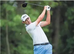  ?? JULIO CORTEZ/AP ?? Patrick Cantlay tees off from the fifth hole during the final round of the BMW Championsh­ip on Sunday in Owings Mills, Md.